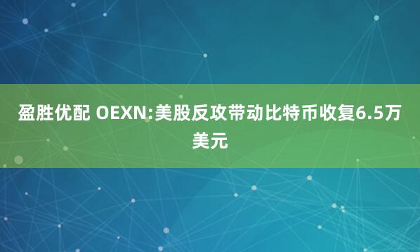 盈胜优配 OEXN:美股反攻带动比特币收复6.5万美元