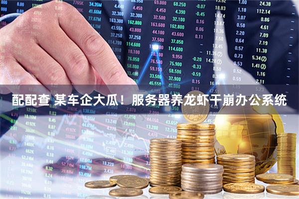 配配查 某车企大瓜！服务器养龙虾干崩办公系统